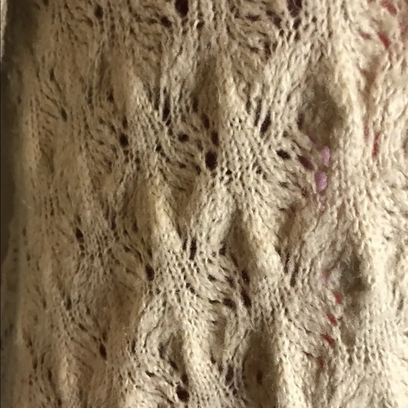 Asymmetrical CROCHET Knit Top Blouse Sweater Tunic OATMEAL by Sonoma  SZ MEDIUM - Picture 7 of 9